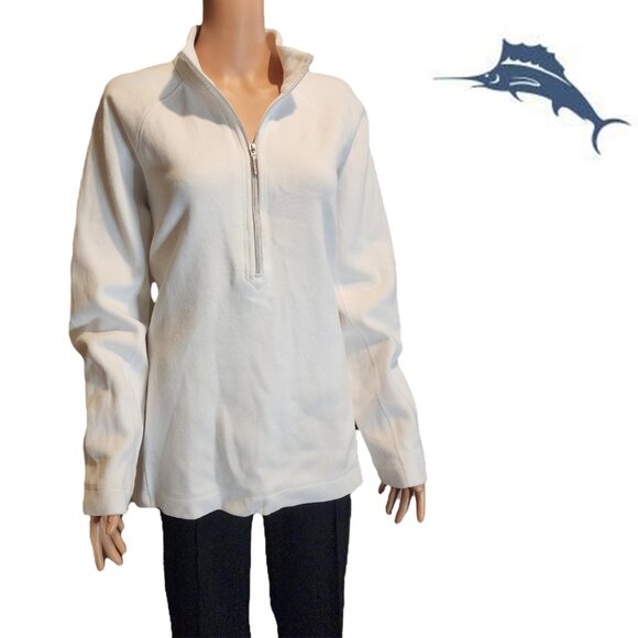 Tommy Bahama New Aruba Half Zip Pullover NWOT White XL - Picture 1 of 13